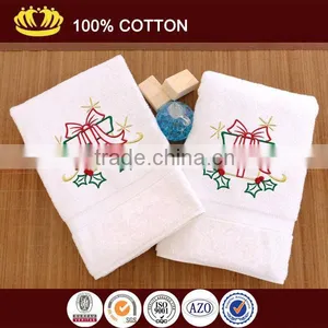 100% Cotton Christmas With Gift Embroidery Hand Towel thumbnail-1