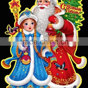 2016 New Design New Year Frost Father&girl Glitter Decorative Wall Stickers thumbnail-1