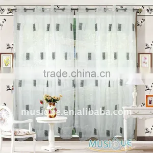 100% Organza With Embroidery Curtain thumbnail-1