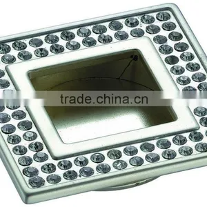 Decorative Crystal Drawer Pull Knobs, Glass Cabinet Drawer Knobs With White/back Plate thumbnail-5