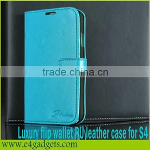 2013 Hot Sale Luxury Premium PU Leather Wallet Vans Waffle Case for Samsung Galaxy s4 I9500,case for S4 thumbnail-1