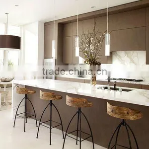 KC0831-6 Dark Brown Wood Grain Laminate Kitchen Cabinets thumbnail-1
