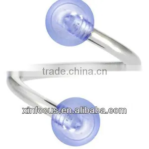 BLUE MIST Spiral Twister Belly Ring&body Jewelry Navel Ring&SBR Rings thumbnail-1
