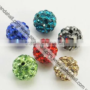 Polymer Clay Rhinestone Beads, Round(RB-C1438-12mm-A) thumbnail-1