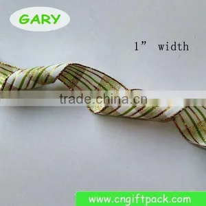 1" Plaid Decorative Wire Edge Ribbon thumbnail-1