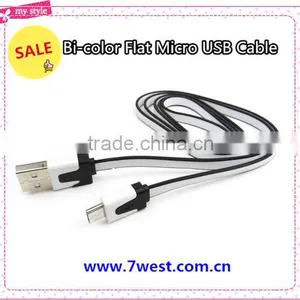 Hot Sale! Flat Colorful Micro USB Cable Data Charger Cable Cord for Samsung HTC LG Nokia thumbnail-1