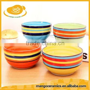 Bulk Sale Korean Style Eco Cheap Ceramic Rainbow Rice Bowl thumbnail-1