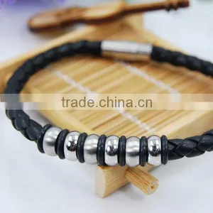 China Wholesale Real Leather And Luxury Leather Bracelet For Men thumbnail-5