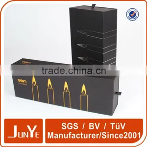 Gold Foil Logo Custom Gift Black Drawer Boxes for Candle thumbnail-3