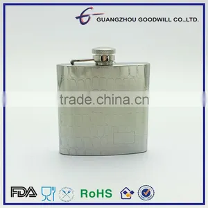 Stainless Steel Hip Flask/flask Wth Decorative Emboss thumbnail-1