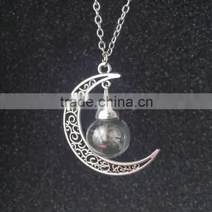 IN Stock Wish Mini Bottle Necklace Dandelion Seeds Dried Flower Glass Necklace Handmade thumbnail-2