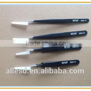 Black Cleanroom Antistatic Stainless Steel Tweezer thumbnail-5