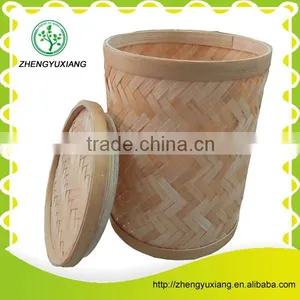 Cylinder Shape Bamboo Tea Caddy thumbnail-1