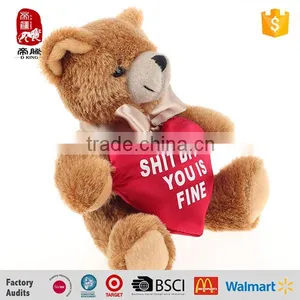 Soft Teddy Bear Toys Valentine Day Cute Toys With Heart Plush Toy thumbnail-2