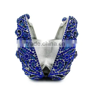 Royal Blue Crystal Box Evening Clutch Bags Rhinestone Crystal Clutch Bag Ladies Wedding Bags (8651A-B2) thumbnail-4
