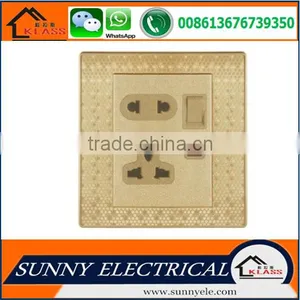 KB6 Painting Golden Rock Button Electric Luxury Wall Muili Function 3 Pin Nuiversal Socket thumbnail-6