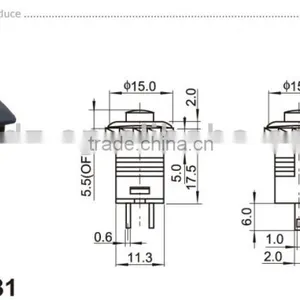 Waterproof Push Button Switch 0.3A 50V Switch,Red Button Push Switch N/O 3V 6V 9V 12V 24V Momentary Type 4 Car Boat thumbnail-5
