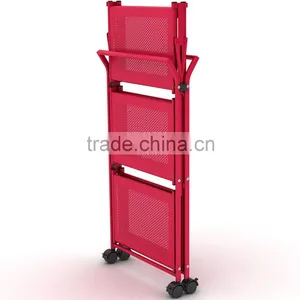 Icegreen Stainless Steel Powder Coated Three Shelf Folding Utility Cart thumbnail-2