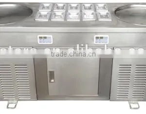 Roll Fried Ice Cream Machine 2 Pan Durable Fry Ice Cream Machine Fry Ice Cream Machine Price thumbnail-2