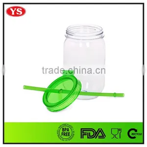 540ml Bpa Free Plastic Cold Drinking Jar With Straw thumbnail-6