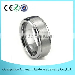 8MM Diamond Cut Beveled Tungsten Ring, Bezel Tungsten Carbide Ring thumbnail-1