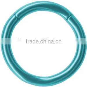 Teal Solid Grade 23 Titanium Segment Ring-Tragus-Turquoise Cartilage Earring-Lip Hoop-Septum-Nipple thumbnail-1
