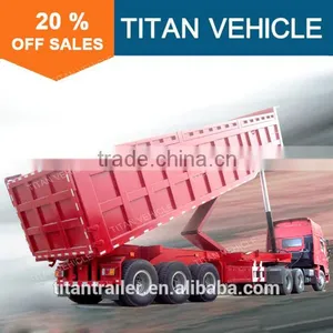 Titan Tri Axle Hydraulic Cylinder Side Dump Trucks / Tipper Dumper Truck Trailer For Sale thumbnail-4