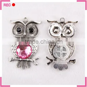 Owl Pendant With Rhinestone for Neckalce, Fancy Pendant Designs for Girls thumbnail-1