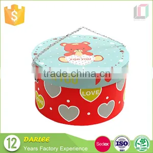 Embossing Large Round Shaped Cardboard Gift Boxes With Hinged Lid thumbnail-1