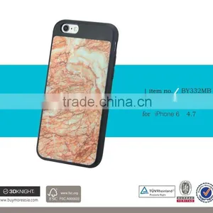 3D Knight Customized Smooth PC Black White Red Marble Stone Blank Back Hard Hand-marde for IPhone 6 6s Marble PC Cover thumbnail-6