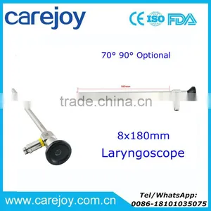 Carejoy 70 90 Degree Rigid Laryngoscope 8*180mm Compatible Stryker Wolf Olympus Connector ENT for Throat by CE Certificate thumbnail-1