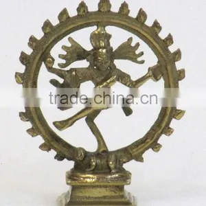 Antique Brass Mini Natraj Statue/ Religious Statues Indian thumbnail-1
