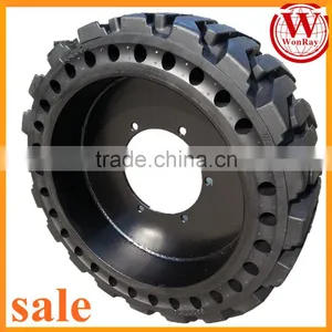 John Deere Sw10166101 6 Lug Holes Solid Skid Steer Tires 10-16.5 thumbnail-1