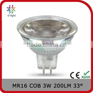 MR16 200lm 3w Equal to 25w GU5.3 12V 33 Degree Glass Cover Cob Spotlight thumbnail-1