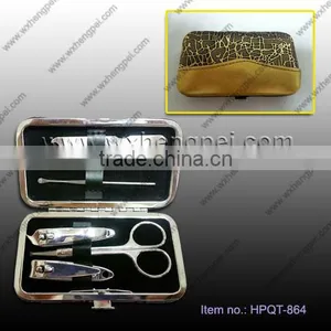 6PCS Gold Pattern Wallet Style Fashion Nail Clippers Set thumbnail-1