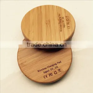 Creative Bamboo Wood Wireless Charger Pad for Apple & Android Universal Wireless Universal Mobile Phone Charger Adapter thumbnail-1