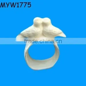 Kissing Dove Couples Napkin Rings for Weddings thumbnail-1