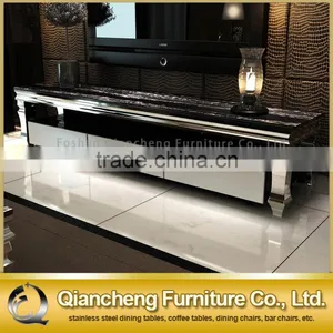 Modern Marble Surface Stand TV With Stainless Steel Feet thumbnail-6
