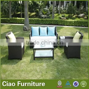 Dark Color Rattan Garden Sofa Set With Cushion thumbnail-1