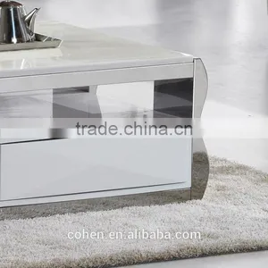 European Design Modern Mdf Stainless Steel Marble Top Coffee Table thumbnail-3
