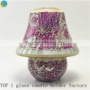 Custom Colors Mosaic Candle Shade Mirror Mosaic Candle Holder thumbnail-1