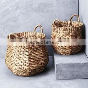 Vietnam Wholesale Water Hyacinth Storage Laundry Basket thumbnail-3