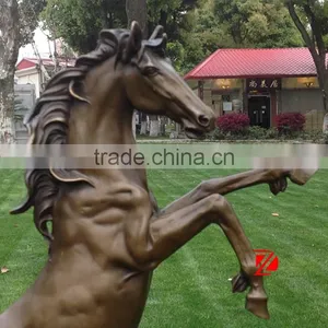 Modern Jumping Antique Bronze Horse Statue thumbnail-3