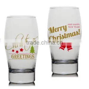 12oz 15oz Pure Gold Printing Holiday Drinking Glass Cup Water Glass Cup Beer Glass Mug Glass Tumbler thumbnail-3
