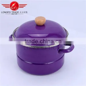 High Quality Violet Enamel Casserole / Saucepot Enamel Stockpot thumbnail-1