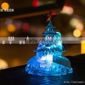Clear Acrylic Crystal LED RBG Color Changing Penguin Table Home Ornaments thumbnail-5