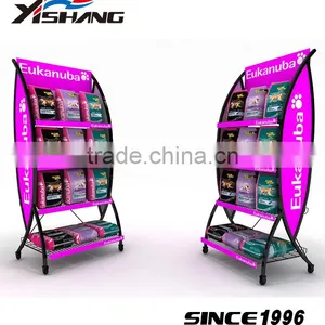 Modern 4 Tiers Free Standing Dog Food Display Rack thumbnail-1