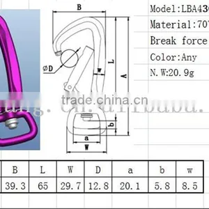 4 Different Types Ring of Colourful High Breaking Forece Carabiner for Dog Leash thumbnail-2