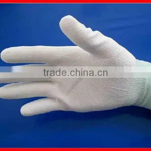 13gauge White Nylon Gloves With White PU Palm Coated thumbnail-1
