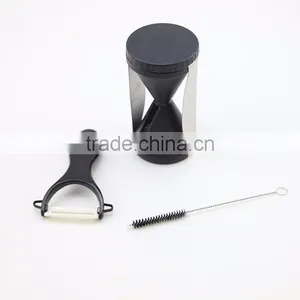 Stainless Steel Spiral Vegetable Slicer With Ceramic Peeler and Cleaning Brush Set thumbnail-4